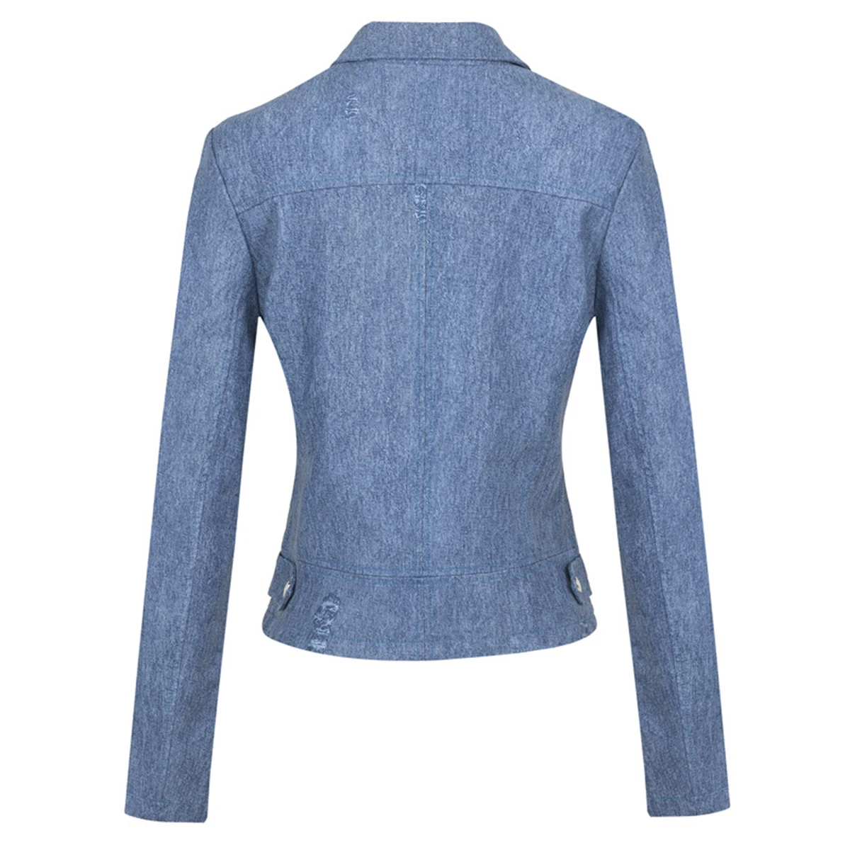 Женская джинсовая байкерская куртка на молнии модное пальто для мотоциклистов с