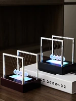 luminous newton cradle pendulum ball creative balance swing toy for kid adult stress relief home office ornament decoration