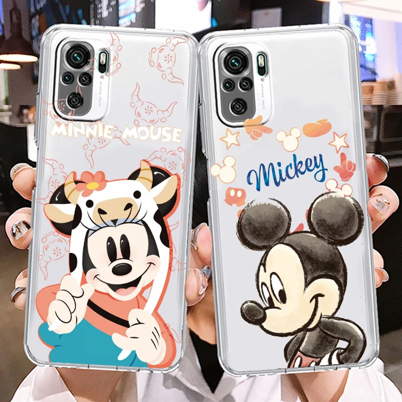

Disney Mickey Minnie Hot Phone Case For Xiaomi Redmi K50 K40 Gaming 10 10C 9AT 9A 9C 9T 8 7A 6A 5 5G Armor Transparent Cover