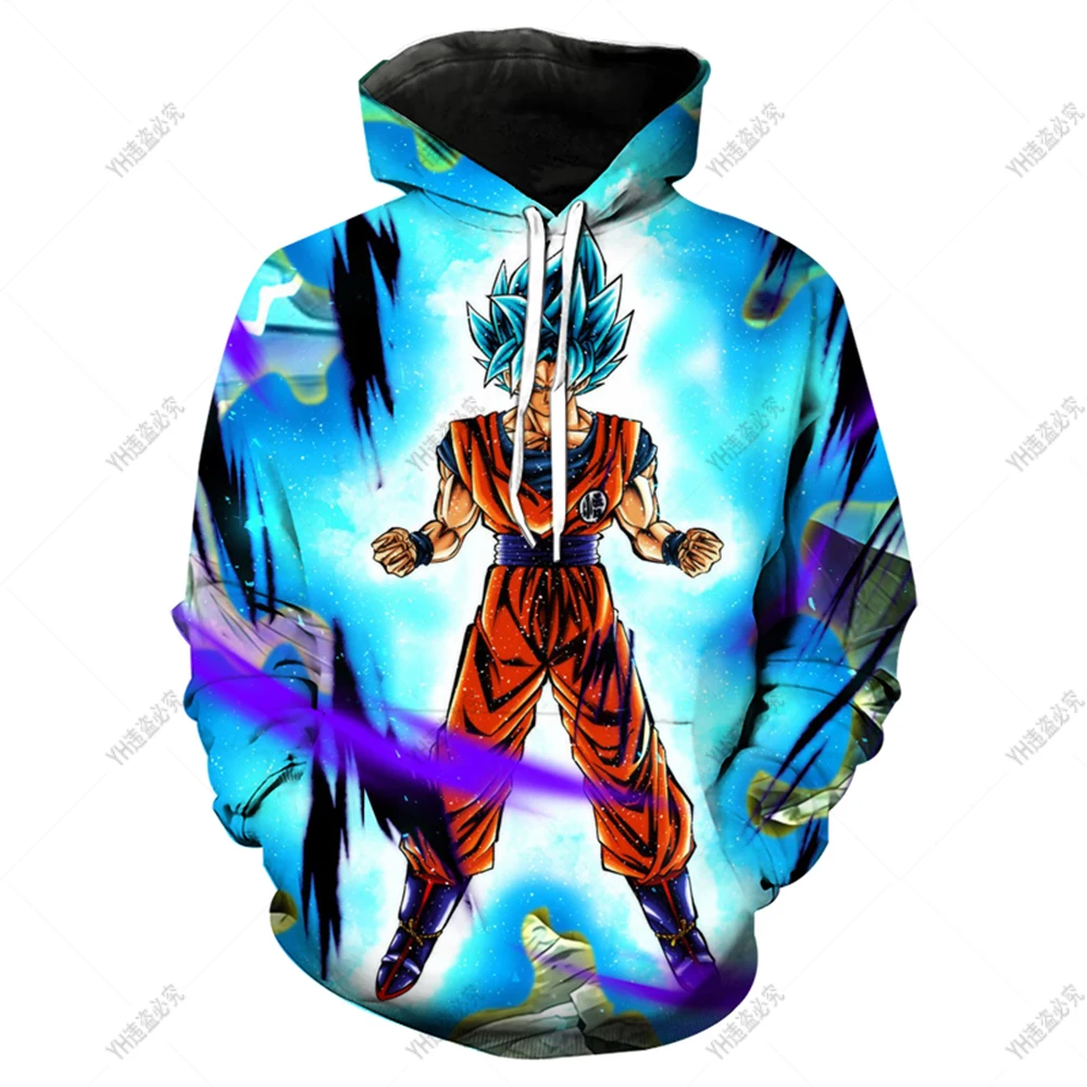 Фото Новая толстовка с капюшоном Dragon-Ball Z, повседневная детская модная толстовка, уличная одежда с 3D принтом, крутой Повседневный Топ с дракониче... №4