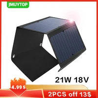 Outdoor camping DC 18V Solar Panel 28W 21W Solar Charger 2USB port Foldable Power Bank generator For caravana Car Battery laptop