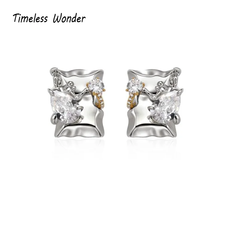 

Женские серьги геометрической формы, с цирконием, в готическом стиле