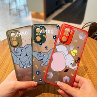 disney cute dumbo for xiaomi redmi k40 k30 k20 10x 10 9c 9t 9a 9 8a 8 7a 7 6a 6 pro 5g frosted translucent phone case