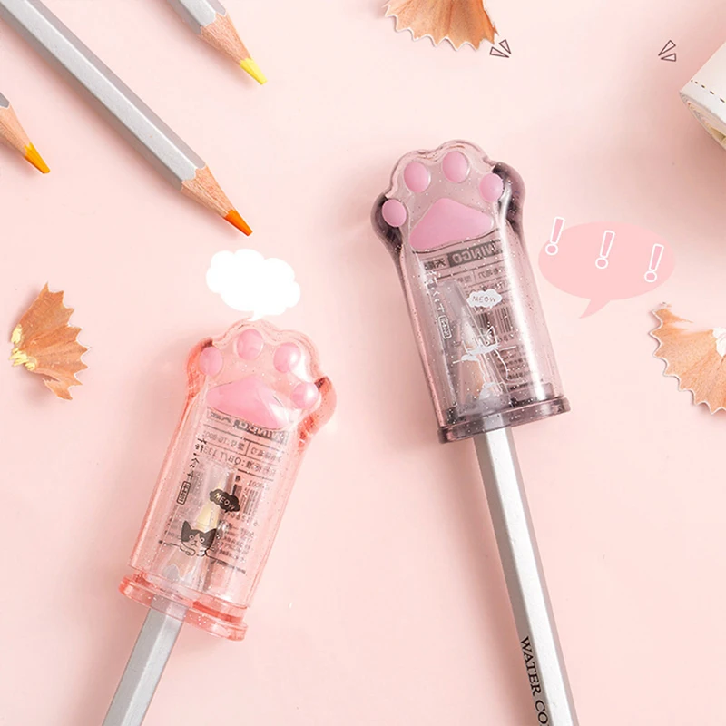 

1pcs Kawaii Cat Paw Pencil Sharpener Kawaii School Supplies Stationery Items Student Prize For Kids Gift Color Randomly