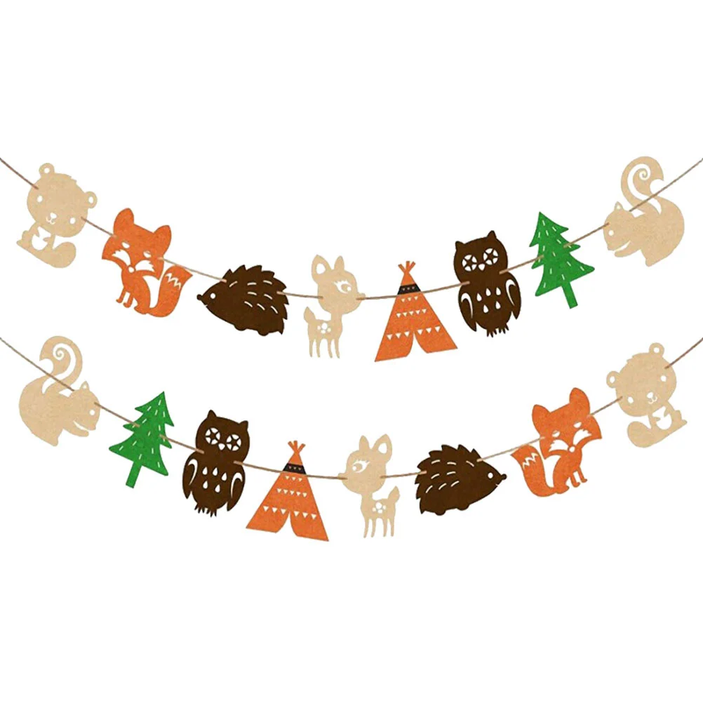 

Party Banner Baby Animal Birthday Decorations Flags Forest Decor Buntingshower Kids Themed Jungle