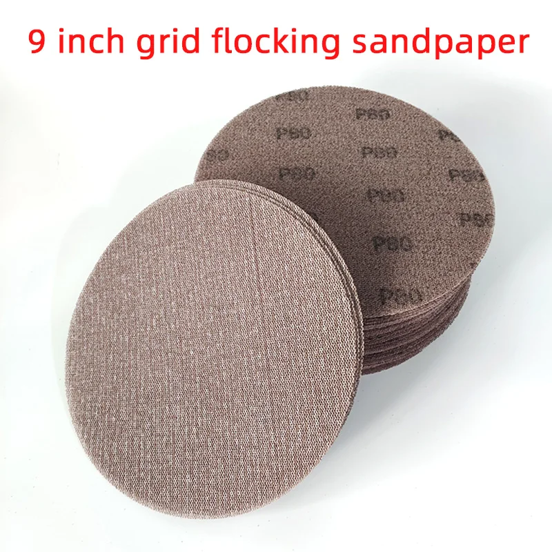 ATPRO 10Pcs 9 Inch 225mm Mesh Abrasive Hook and Loop Sand Paper Dust Free Sanding Discs Anti-blocking Dry Grinding Sandpaper