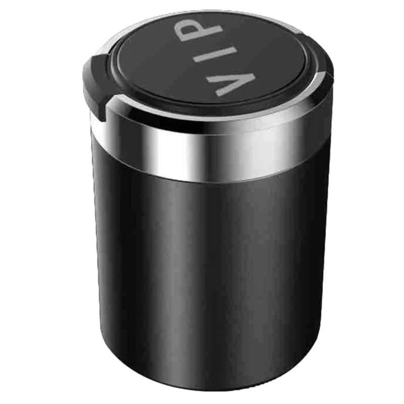 

Car Ashtray with Lid Portable Cigarette Holder for Office Home Blue LED Light for Men Exquisite Auto Accessories