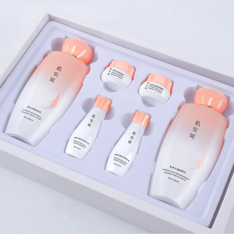 

New Product Six-piece Bird's Nest and Ginseng Whitening Set Improve Dullness Fades Wrinkles Soothing Repair Skin Care Set