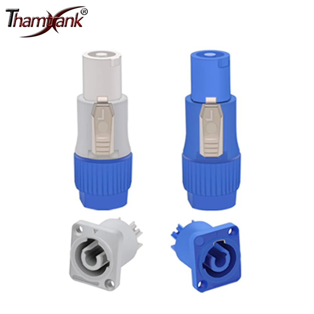 4 шт., 3 контакта, разъем питания переменного тока, штекер NAC3FCA NAC3FCB, разъем питания переменного тока 20A/250 В для сценического освещения, светодиодный экран, синий/белый