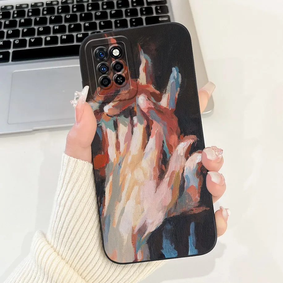 Противоударный чехол для Infinix Note 10 Pro NFC X695 X695C мягкий силиконовый с милой пандой и