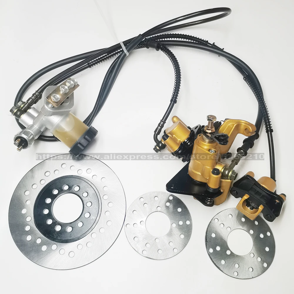 Motor Go kart part Hydraulic Front Rear Brake Calipers Pad Assembly System & brake disc for ATV Quad Dirt Bike