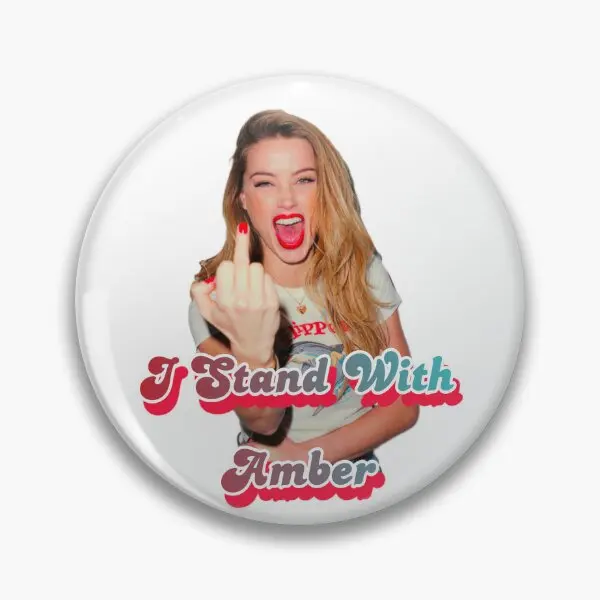 

I Stand With Amber Heard Soft Button Pin Badge Collar Jewelry Cute Clothes Gift Women Cartoon Creative Decor Lover Hat Metal