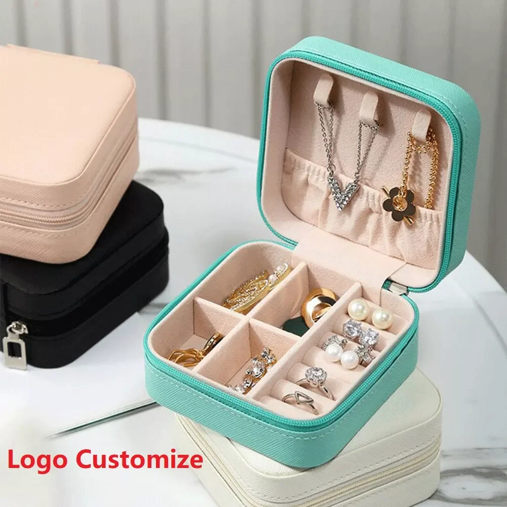 Jewelry Organizer Display Travel Jewelry Case Boxes Portable Leather High Quality Storage Jewelry Box Earring Holder Gifts