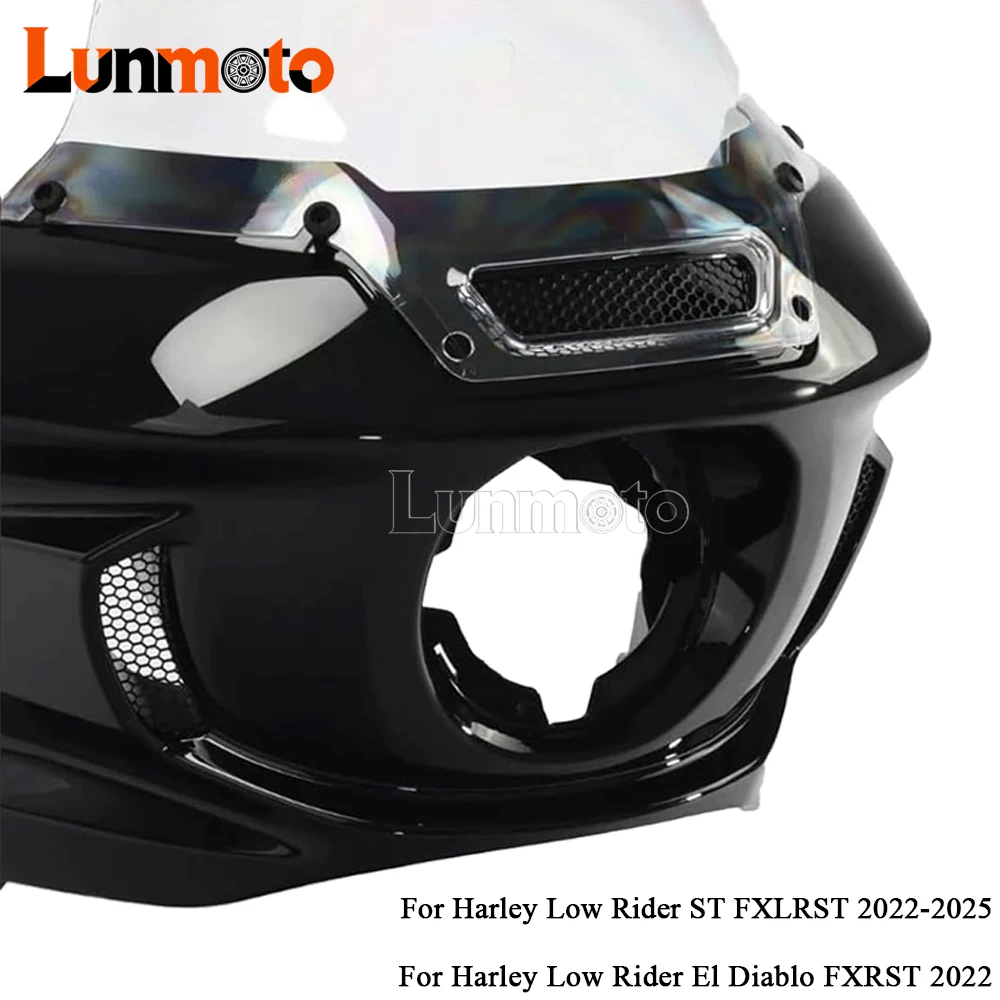 Фото Защитные решетки для воздухозаборников для Harley Softail 2022-2025 Low Rider ST FXLRST 2022 Low Rider El Diablo FXRST, черный алюминий №2