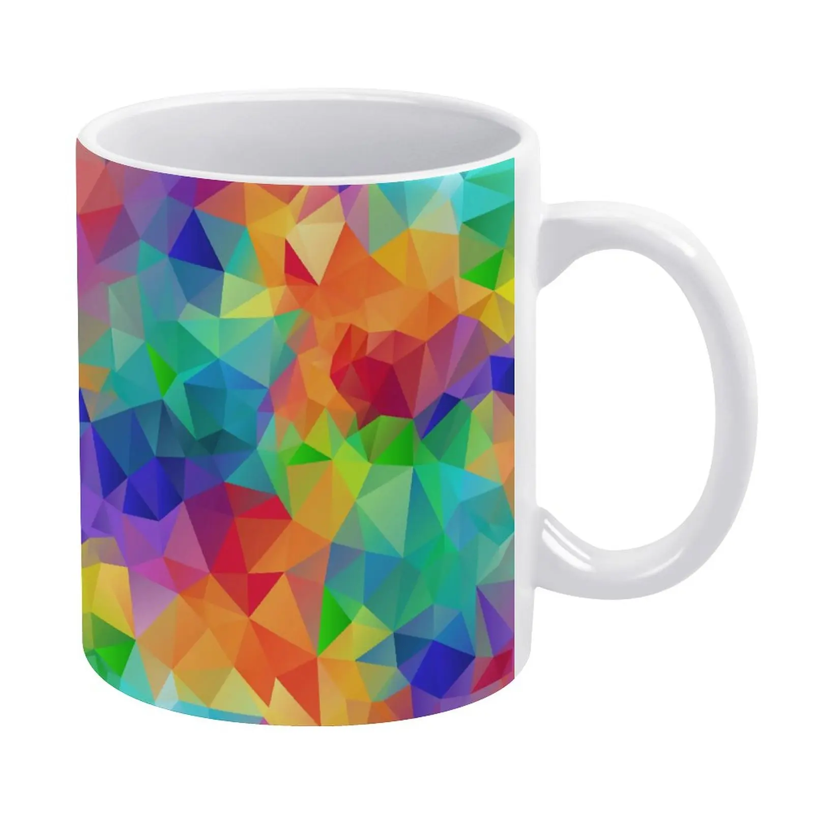 

Ombre Print Mug Colorful Polygon Creative Stylish Mug Ceramic Cafe Cups