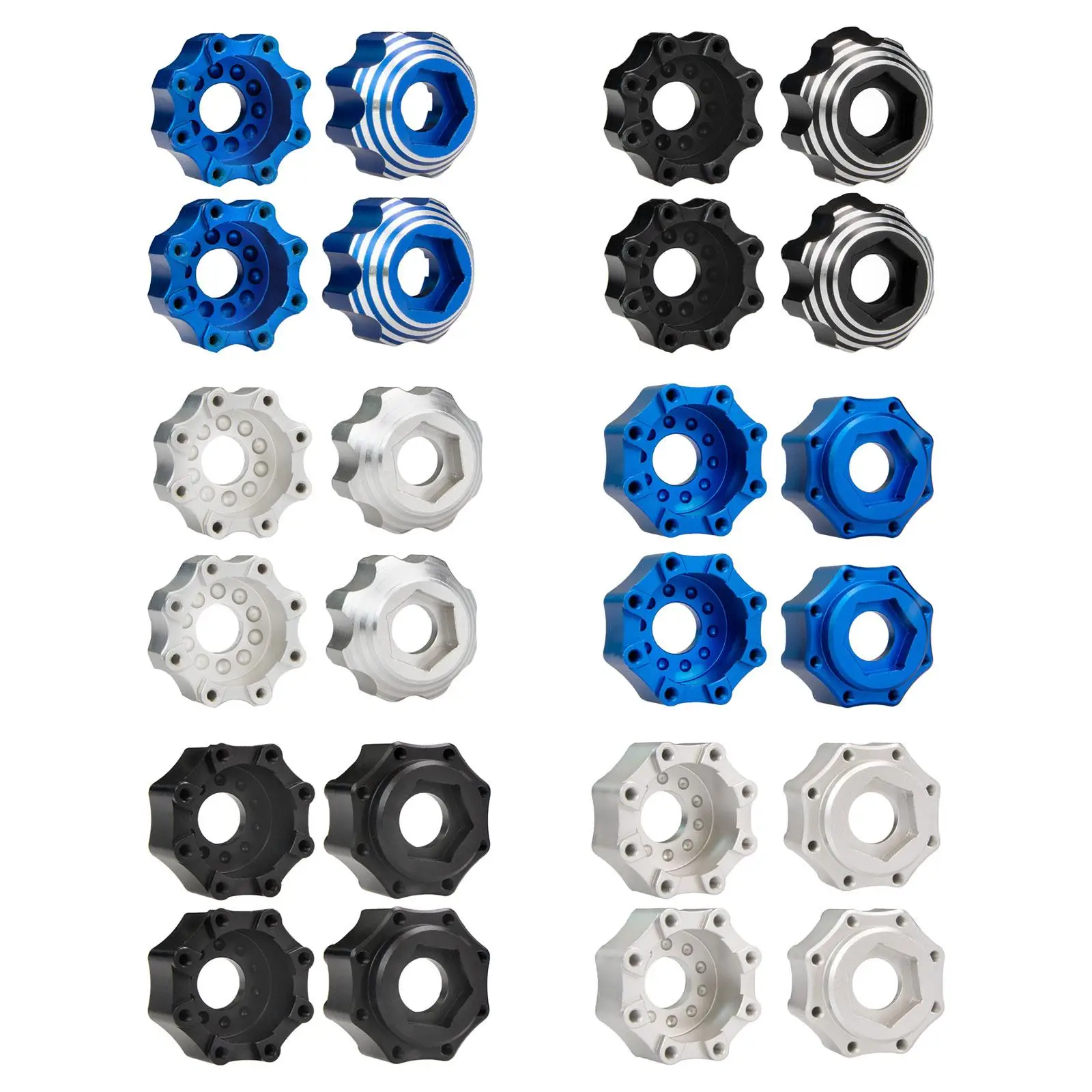 

4Pcs Splined Wheel Hubs Hex RC Model Car Parts Alloy Hex Adapter 8x32 to17mm for 1/7 1/8 1/10 Scale Hobby Spare Parts