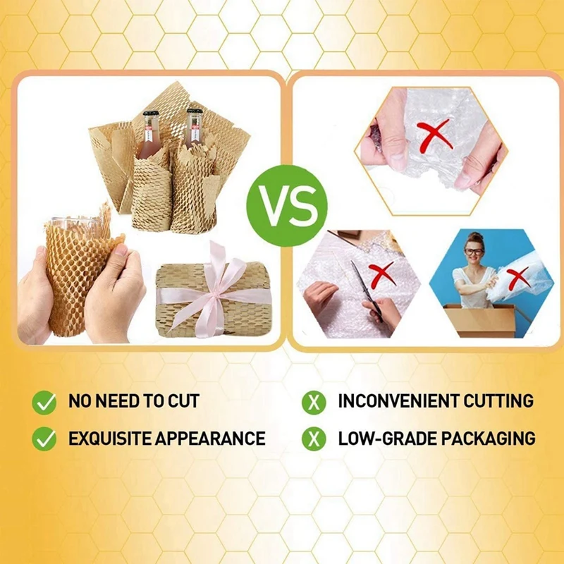 3 рулона переработанной упаковочной бумаги 12 дюймов X 33 фута эко сотовая бумага