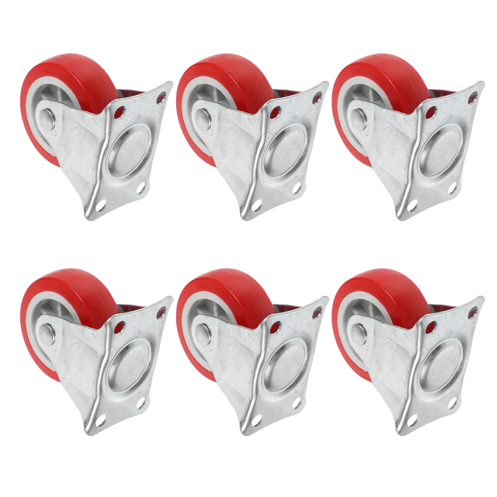 

6pcs Furniture Wheels Casters Wheels Heavy Duty Plate Rubber Casters No-swivel Wheels
