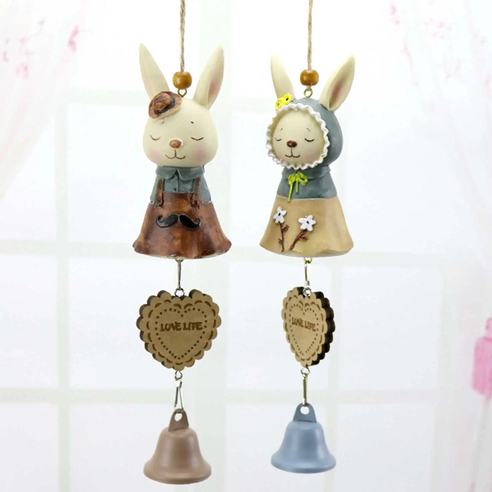 

Пасхальный кролик ветряные колокольчики кролик подвесной колокольчик животные украшения домашний Автомобиль подвесной Декор подарок на д...