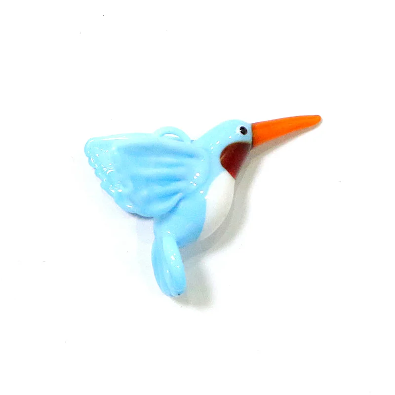 

Wholesal Cute Hummingbird Mini Figurine Glass Pendant Easter Garden Decoration Supplies Hanging Bird Animal Tiny Statue Ornament