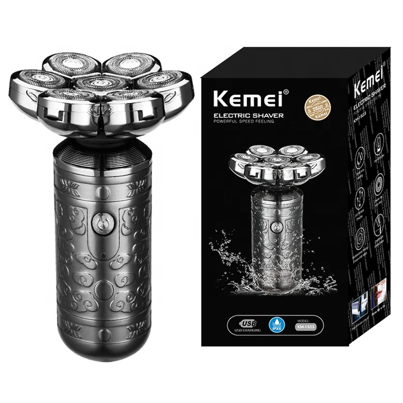 Kemei 1523 профессиональная Бритва для бороды мужчин бритва волос перезаряжаемая