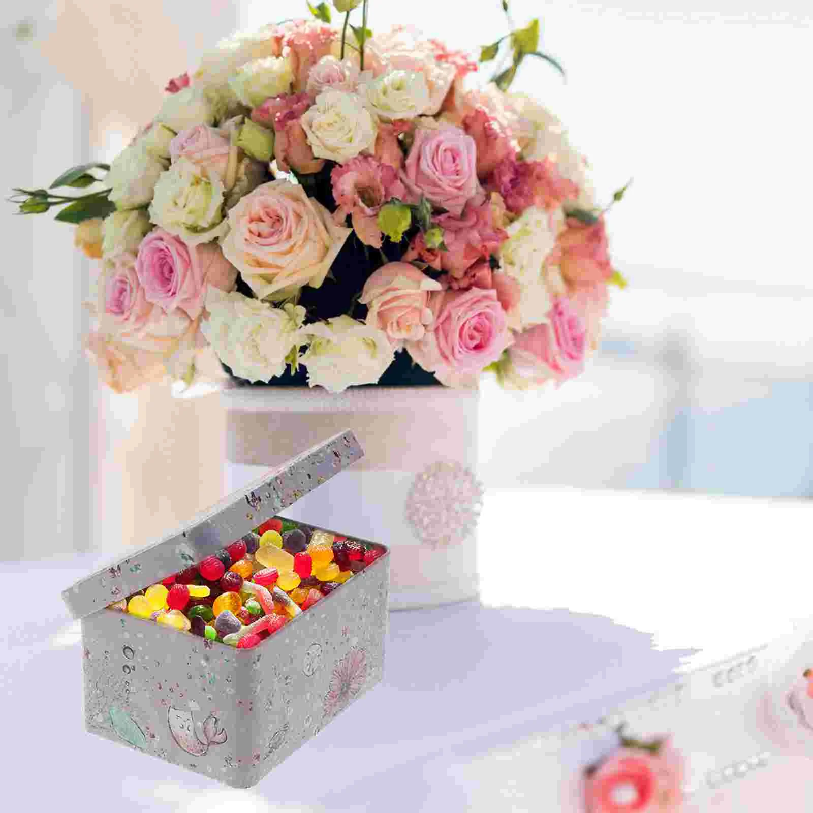 

Tin Box Tins Metal Candy Empty Tea Gift Tinplate Cookie Containers Storage Rectangular Container Loose Boxesjar Nesting