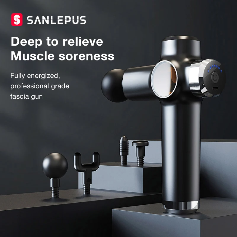 Портативный Массажный пистолет SANLEPUS с ЖК-экраном для тела плеч спины шеи |