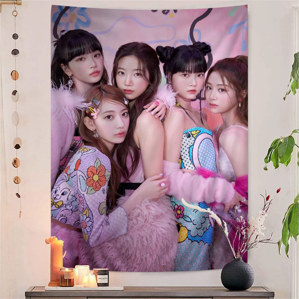 Star Girl Group L-LE SSERAFIM 2022 гобелен с героями мультфильмов богемные настенные гобелены