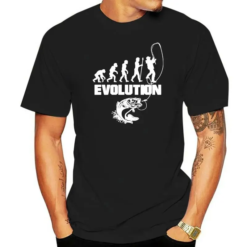 

Футболка Fishinger Evolution мужская с коротким рукавом, хлопок, Повседневная рубашка, топ для фитнеса, уличная одежда, на лето