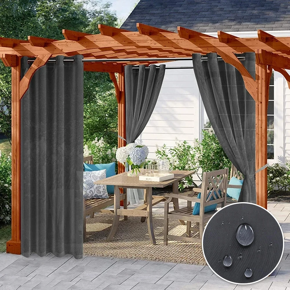 Водонепроницаемые уличные шторы из полиэстера | AliExpress