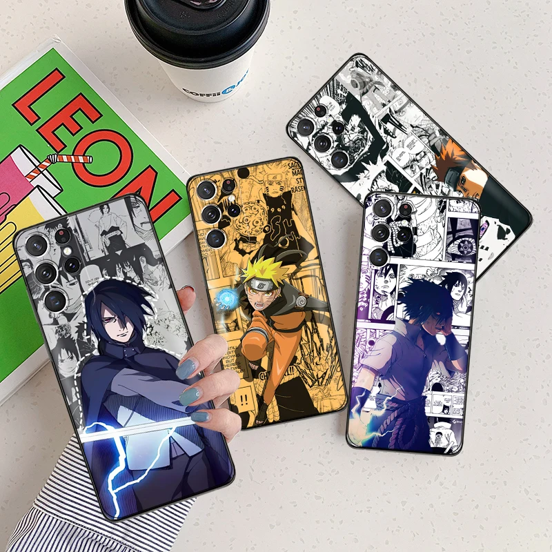 

Japan NARUTO Phone Case For Samsung Galaxy S22 S21 S20 Ultra FE 5G S22 S10 10E S9 Plus Soft Coque Liquid Silicon Silicone Cover