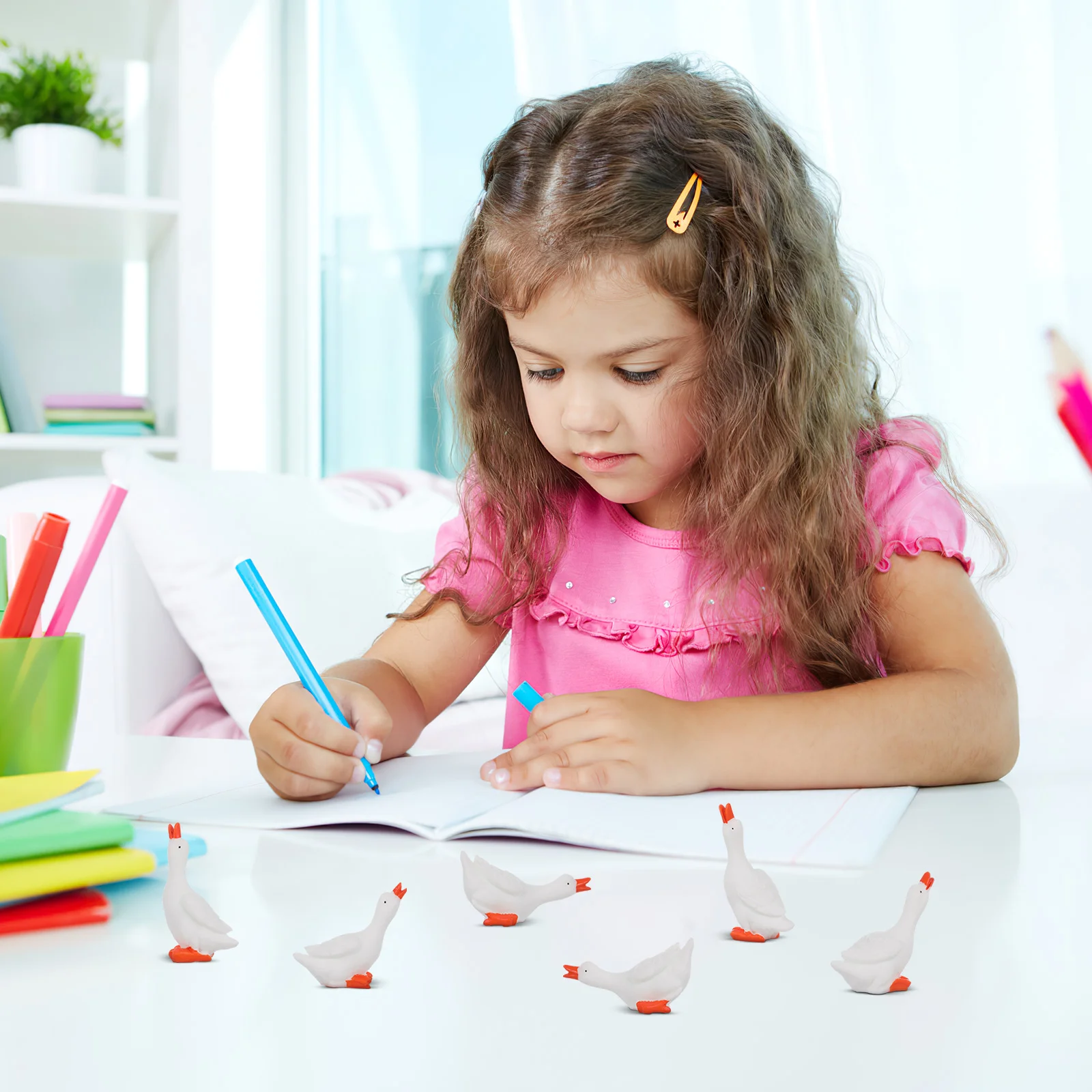 6 шт. большой белый гусь орнамент утки топпер для торта чайка мягкие миниатюрные