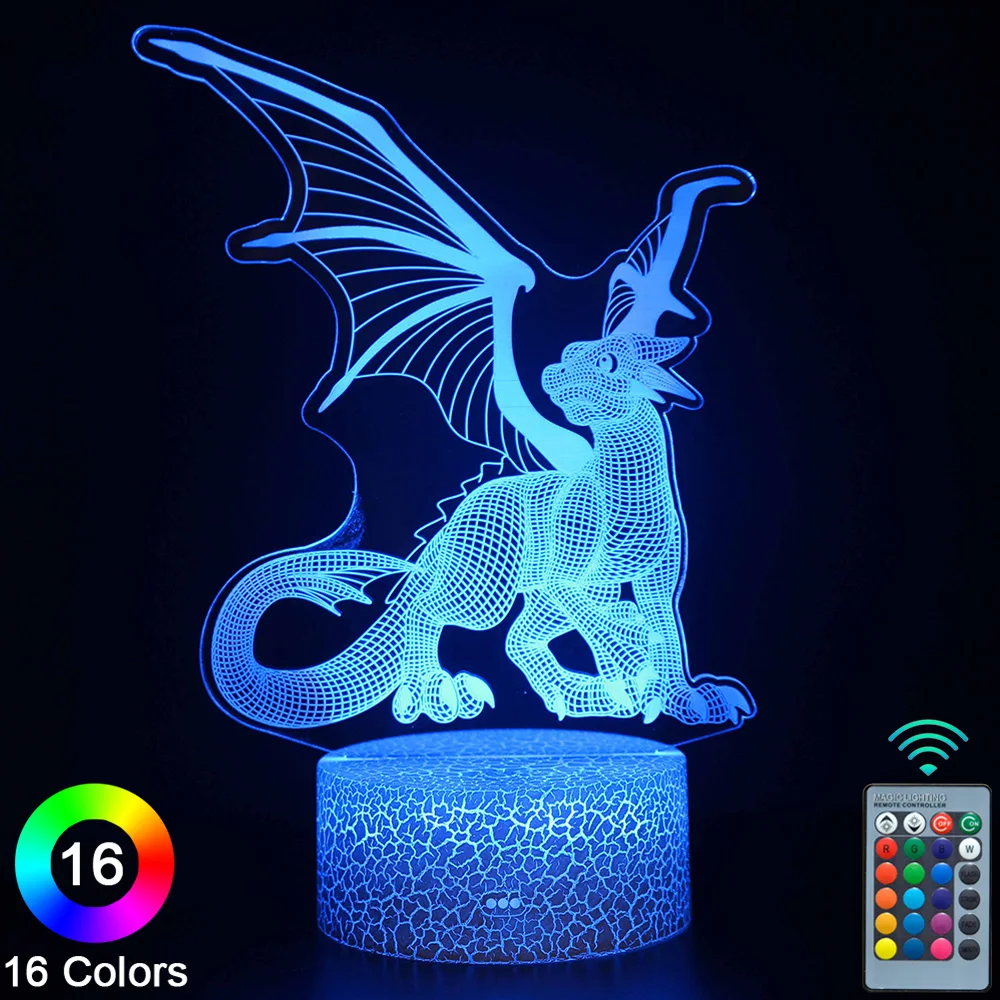 

СВЕТОДИОДНЫЙ ночник в виде летающего дракона с сенсорным управлением, новинка, настольная лампа для декора комнаты, подарок на Рождество, д...