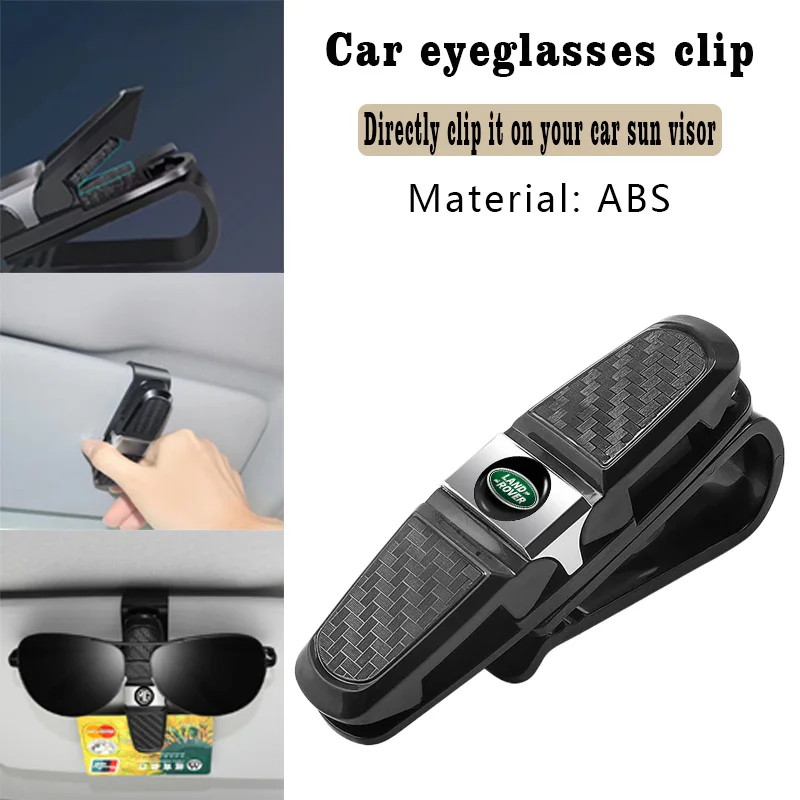 

1Pcs Car Sunglasses Glasses Clip Sun Visor for Land Rover Freelander Evoque Range Emblem Discovery 2 3 4 Sport Car Accessories
