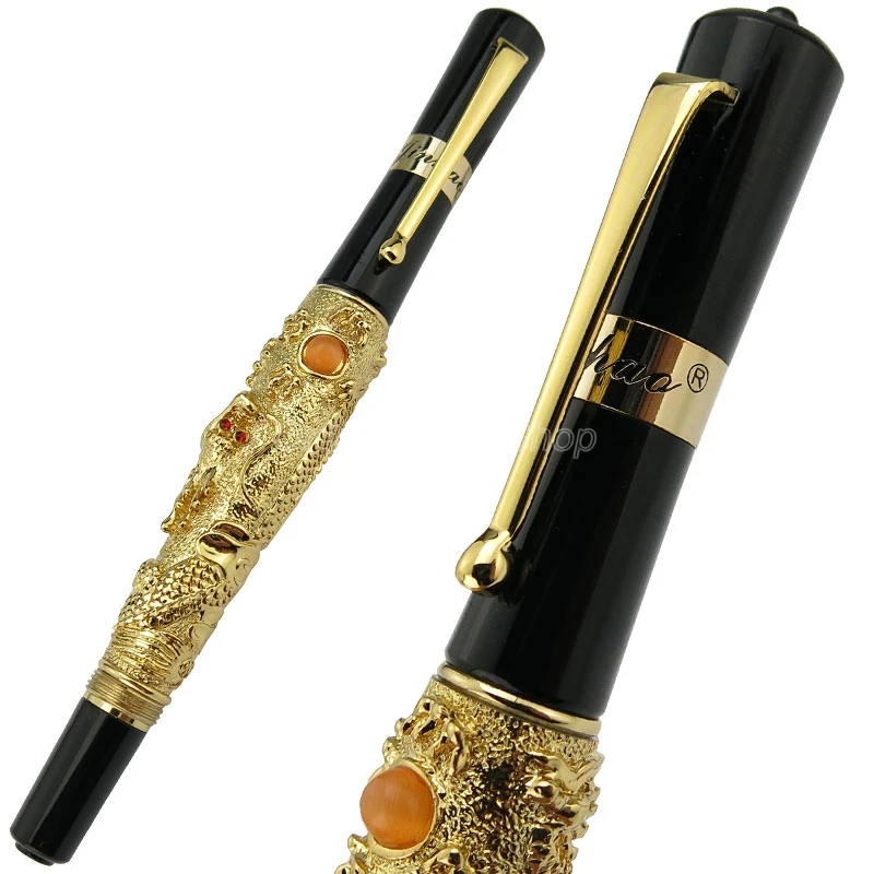 Jinhao Золотая древняя Летающая дракона резьба тиснение узор шариковая ручка