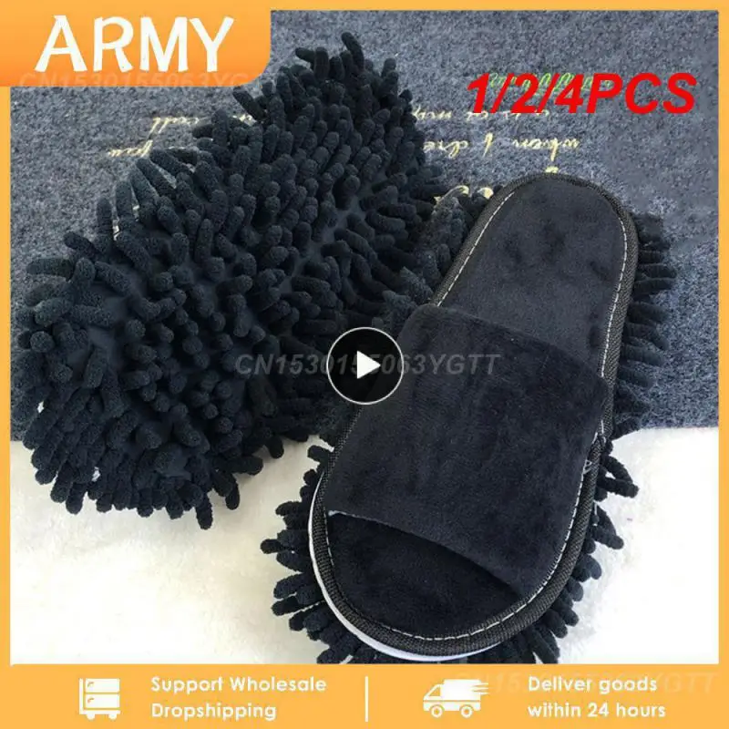 

1/2/4PCS Lazy Mop Slippers Washable Microfiber Cleaning Floor Dusting Slippers Detachable Mopping Shoes Household Floor Cleaning