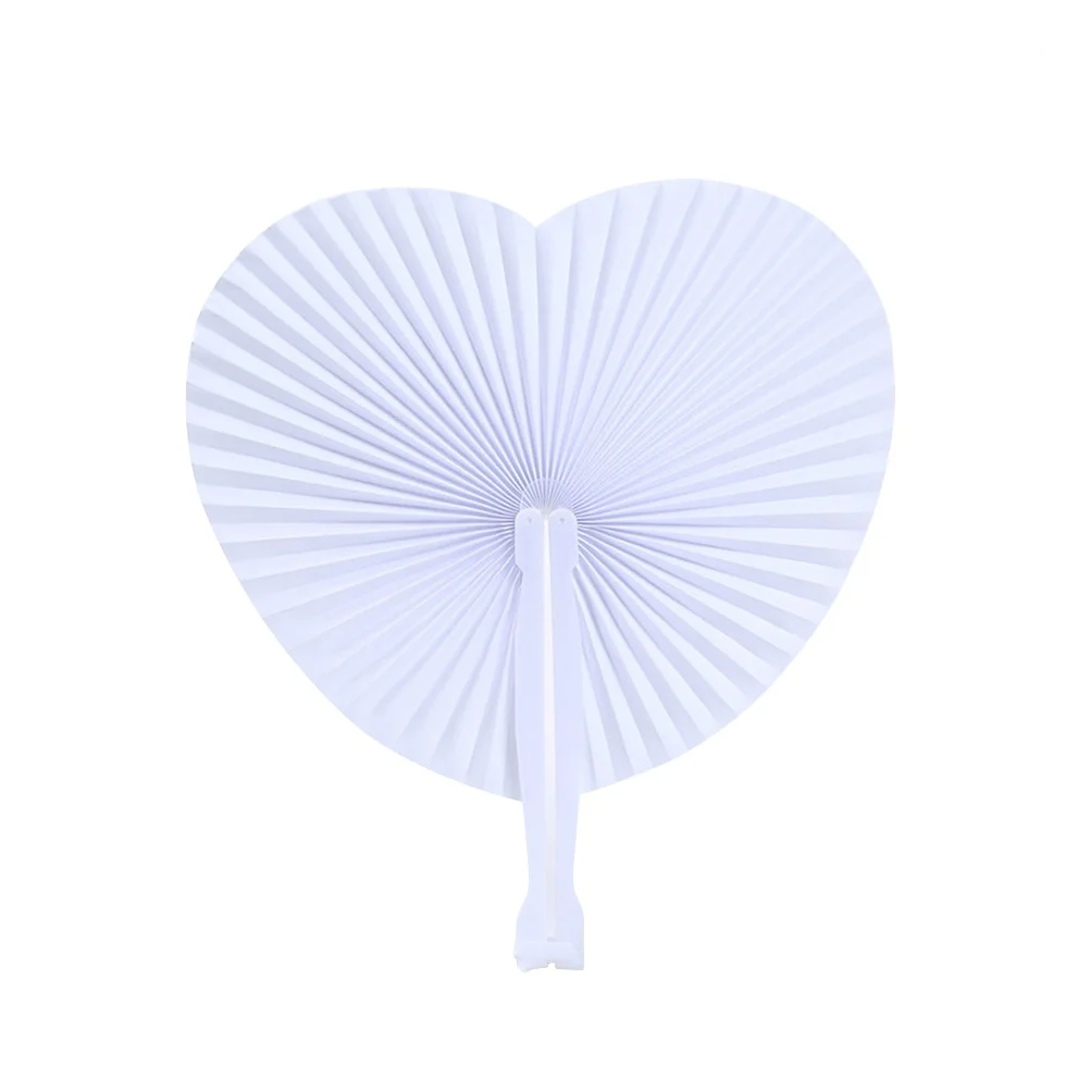 

Fans Paper Folding Fan Hand Handheld Wedding White Shaped Heartpocket Accordion Foldable Decor Bulk Decorations Party Weddings