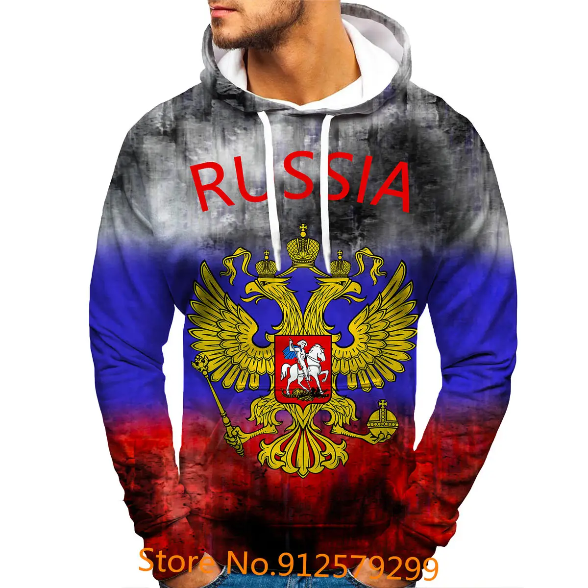 Russia Flag 3D Printed Mens Hoodies Harajuku Streetwear Hoodie Russia Letter Unisex Casual Pullover