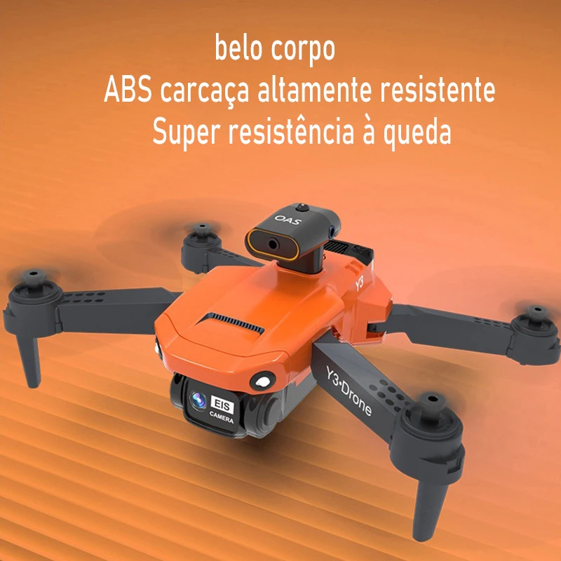

Y3 drone 4k câmera dupla HD professional, com WIFI FPV, evitar obstáculos, RC quadcopter dobrável drone brinquedo
