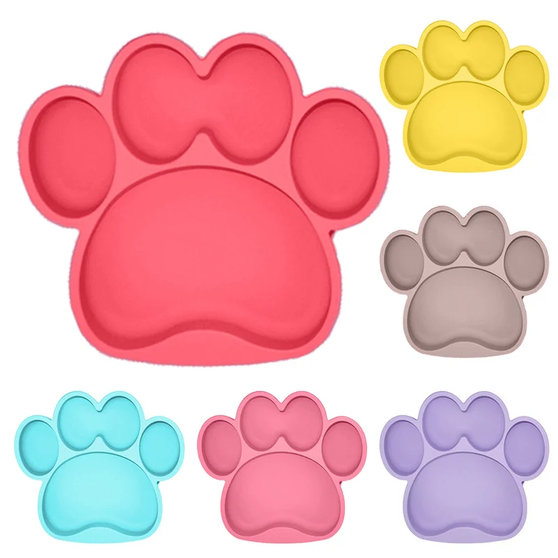 

Детская силиконовая тарелка в форме медвежьей лапы, без БФА