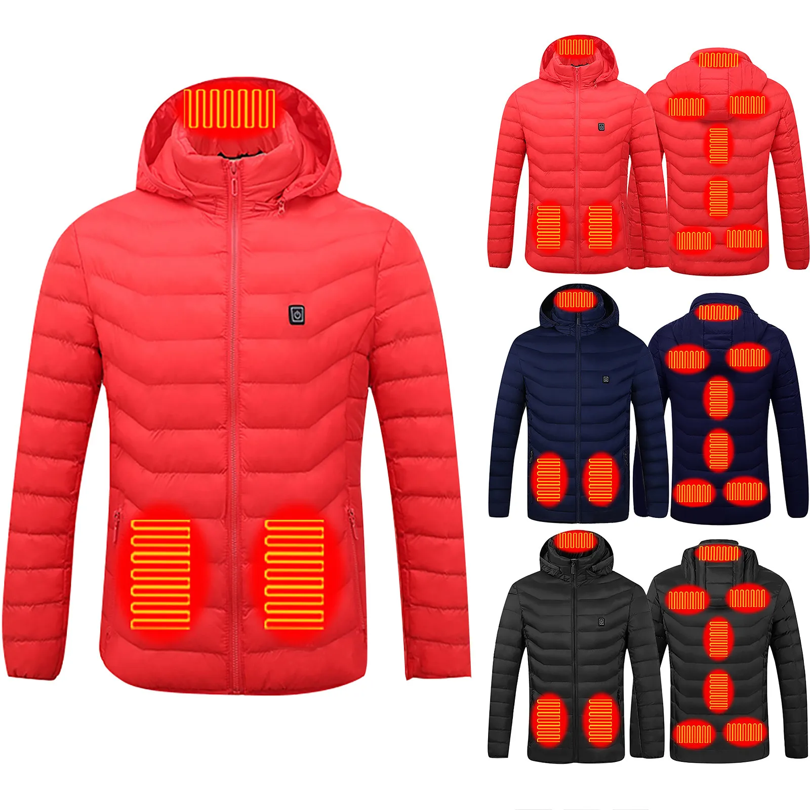 

Male Winter Coat Outerwear Newly Upgraded Dual Control 9 Heating Vest Constant Temperature Intelligent Electric Heating Coat