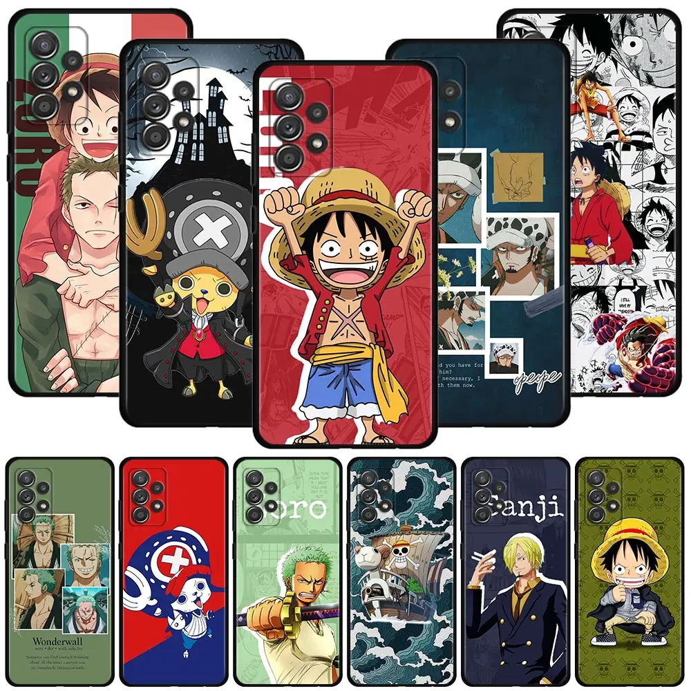 

Phone Case For Samsung Galaxy A12 A52 A51 A13 A53 A73 Cover A32 A21s A72 A31 A22 Silicone Coque One Piece Luffy and Sanji Zoro