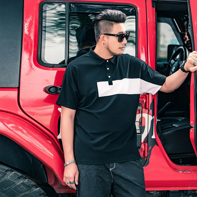 

Мужская Летняя деловая Повседневная воздухопроницаемая рубашка-поло размера плюс 5XL 6XL 7XL с коротким рукавом