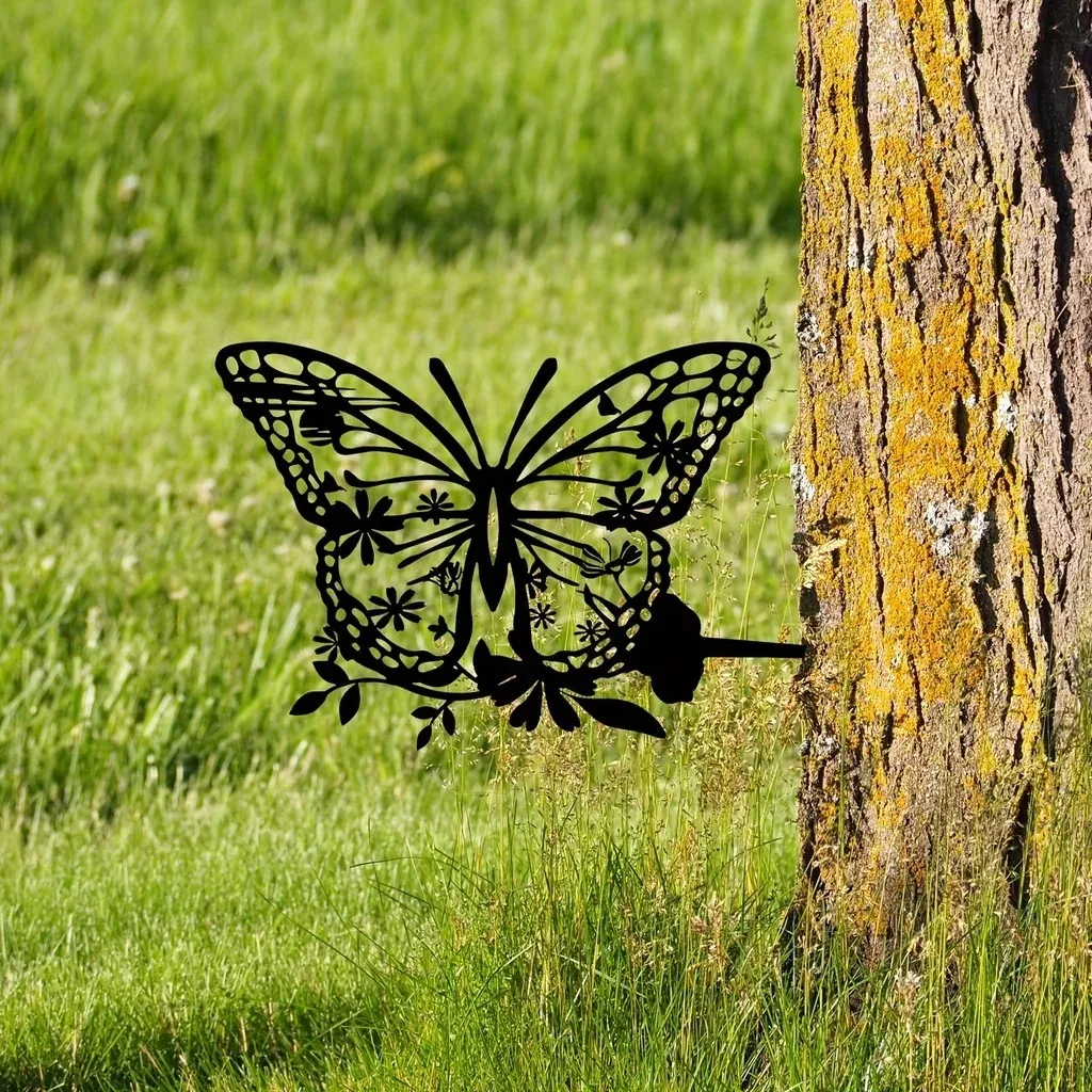 1 шт. бабочка с металлическим цветком украшение для дома