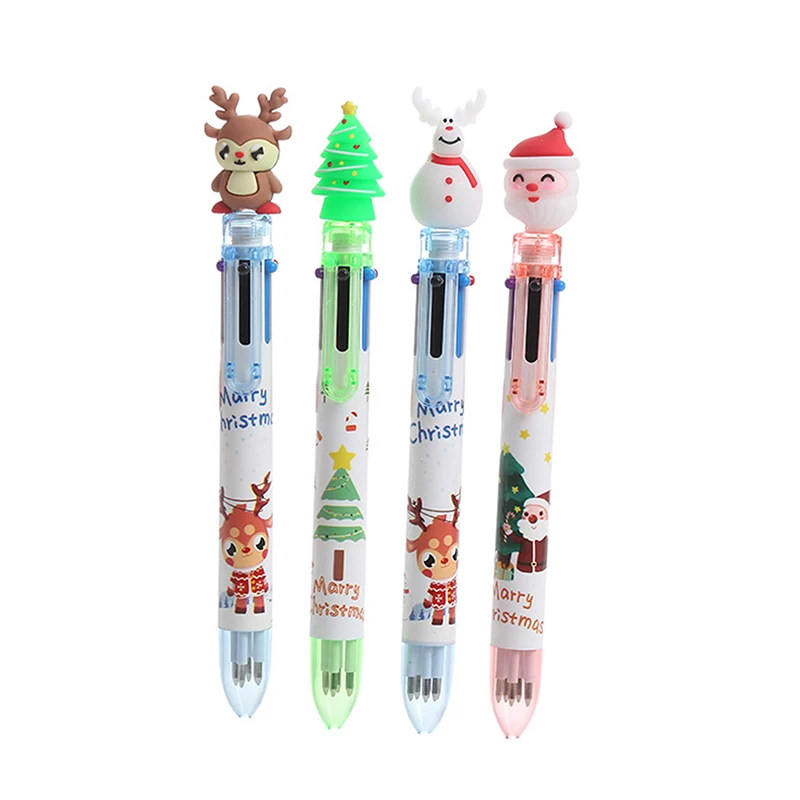

Christmas 6-color Ball Point Pen Gift Multicolor Oily Pen Office Stationery Korean Stationery Cute Stationery Christmas Gift