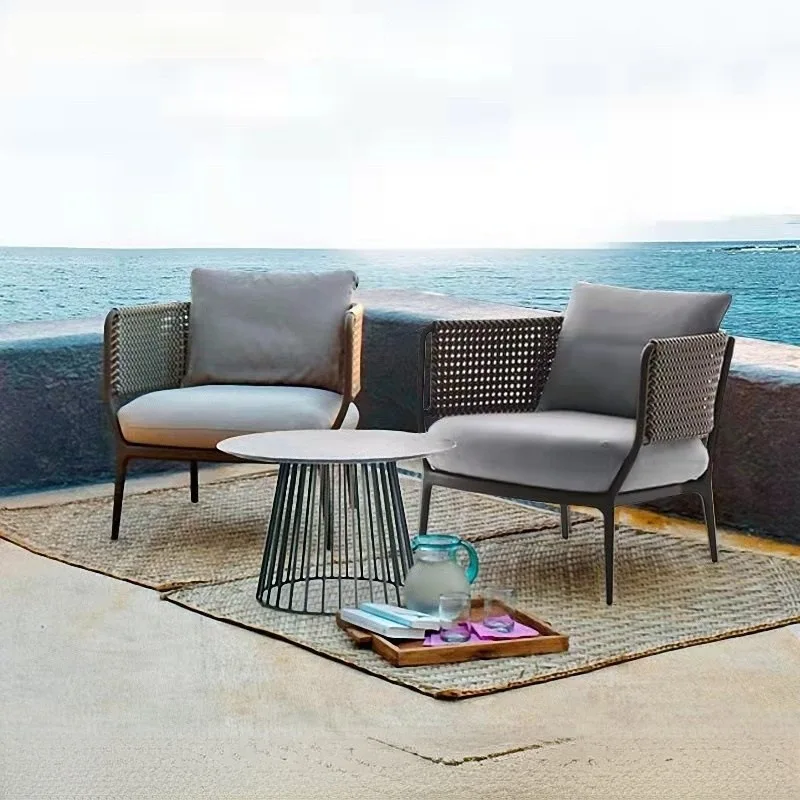 

Outdoor rattan chair sofa combination outdoor courtyard garden balcony sunshine room waterproof leisure rattan chair