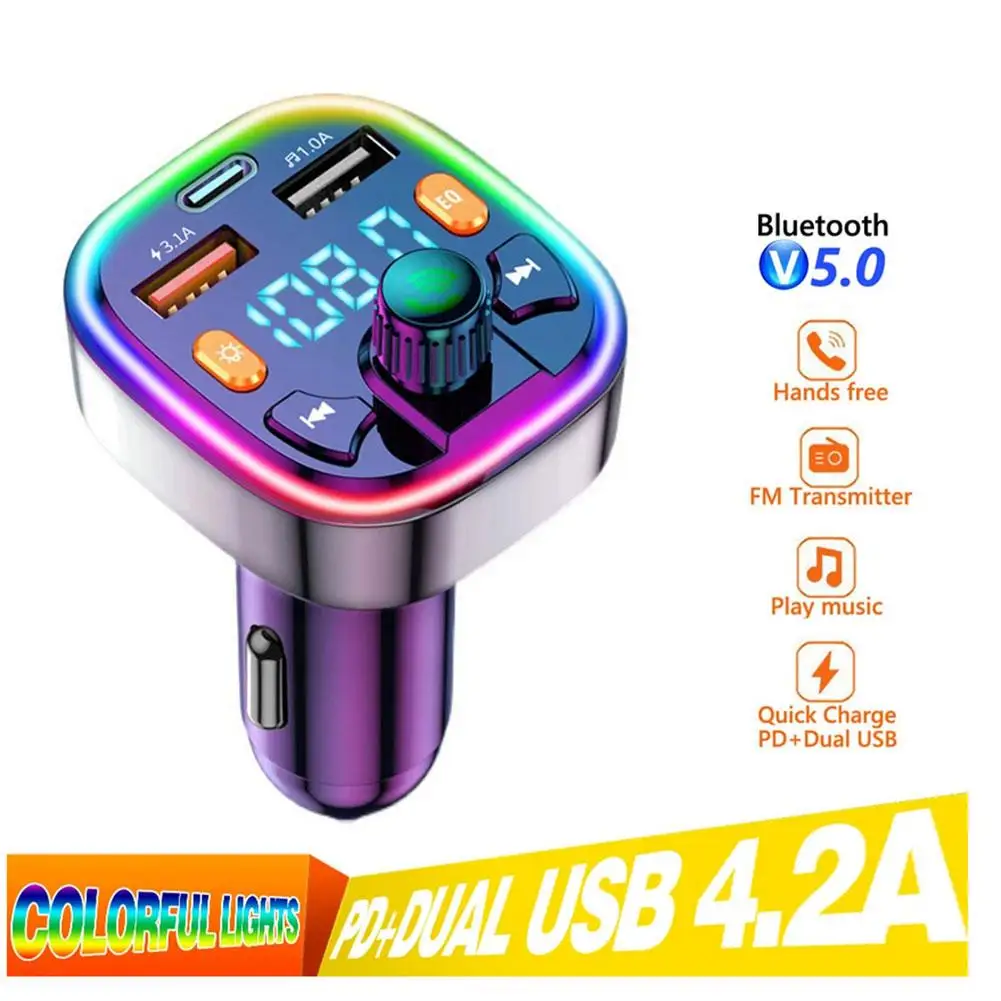 

Fm-трансмиттер автомобильный с двумя Usb-портами и поддержкой Bluetooth 5,0
