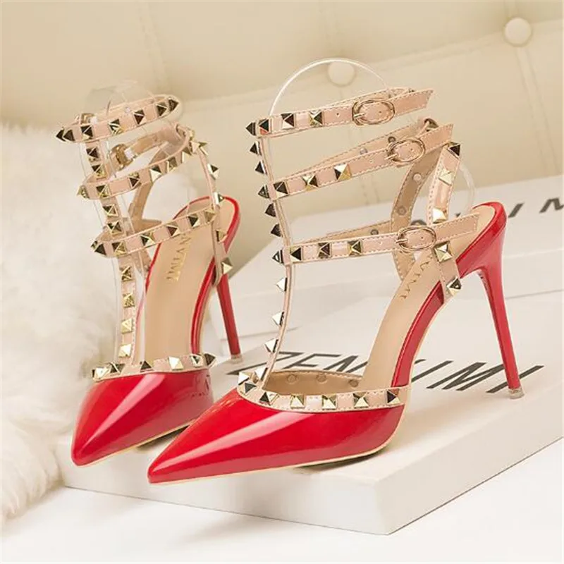 

Apanzu Ladies Pumps Sexy Rivet High Heels Luxury brand Designer Women Shoes Summer 2022 Fashion Sandals Office Dress Shoes