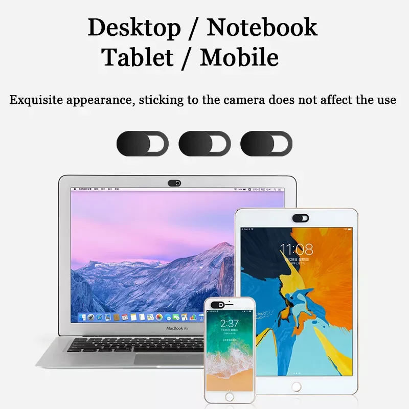

3Pcs Universal WebCam Cover Shutter Magnet Slider Camera Cover for iPhone Laptops PC Phone Lens eye WebCam Cover Privacy Sticker