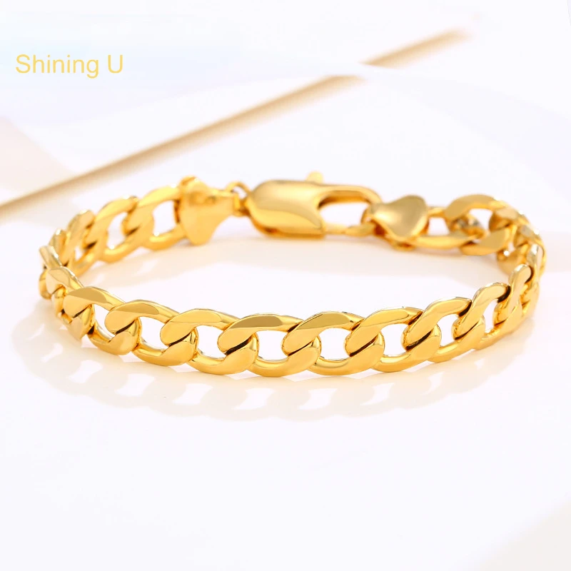 

Shining U Cuban Chain Plated In 24K Gold Color Fashion Jewelry Party Gift